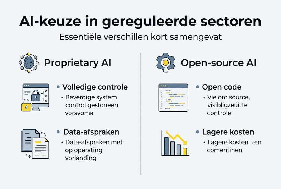 Infographic: Eigendom versus open source AI – wat zijn de verschillen?