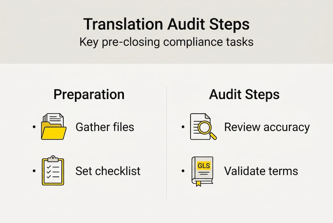 Infographic of translation audit process steps