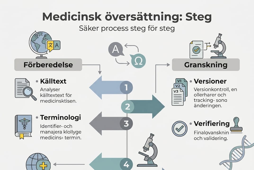 Grafisk översikt: Så går medicinsk översättning till – steg för steg