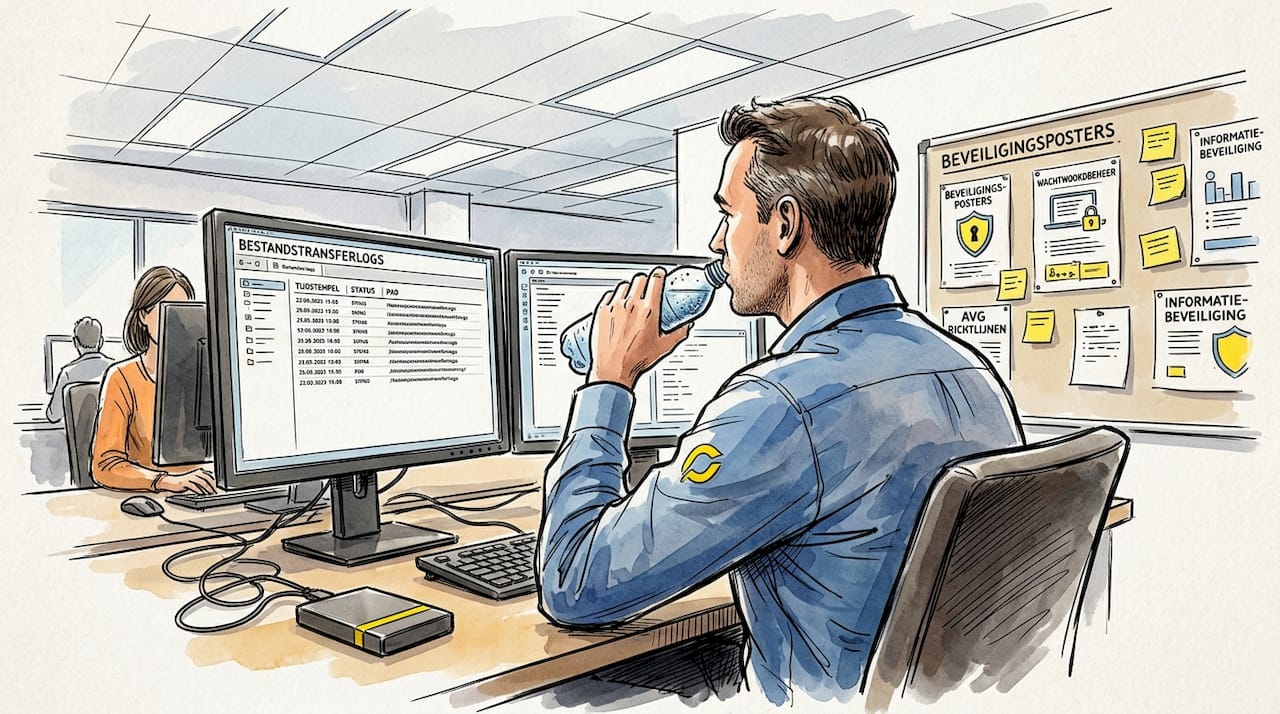 IT-specialist houdt toezicht op de veilige overdracht van data