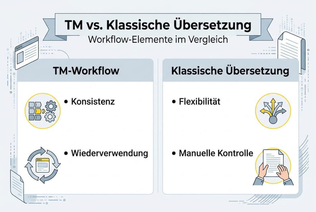 Infografik: TM-Lösungen im Vergleich zur klassischen Übersetzung