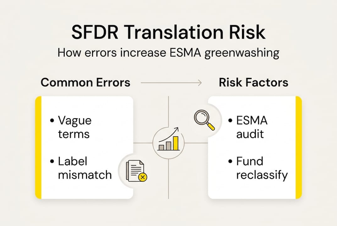 Infographic about SFDR translation risks and impacts