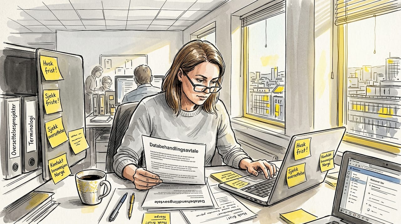 Prosjektleder går gjennom GDPR-avtalen for databehandler