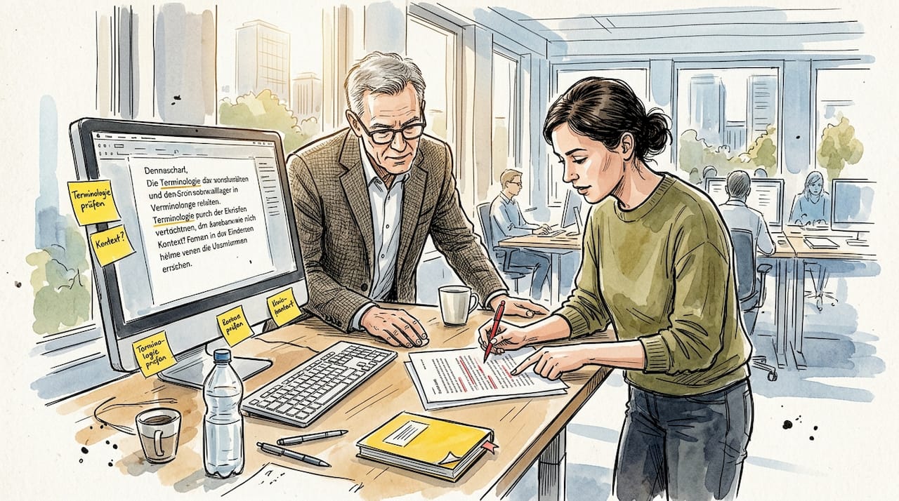 Übersetzer arbeiten gemeinsam in einem offenen Büro