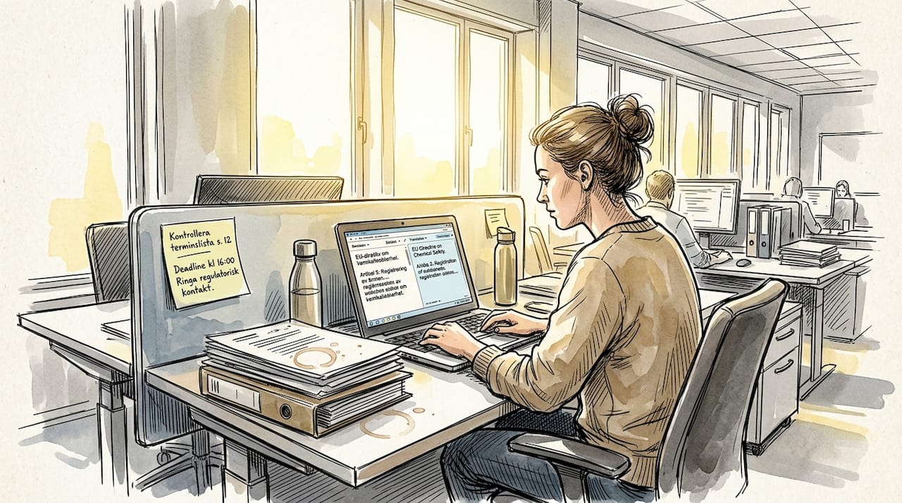 Översättare ser över det regulatoriska arbetsflödet