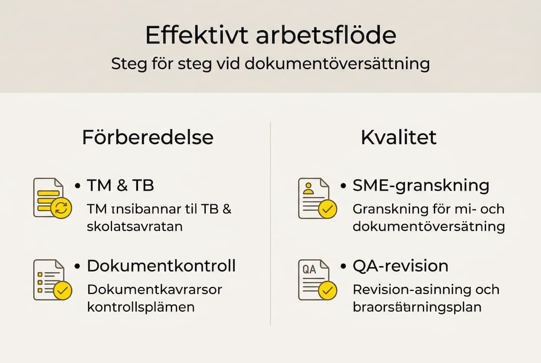 Så här ser arbetsprocessen ut för att översätta regulatoriska dokument – visualiserad i en infografik.