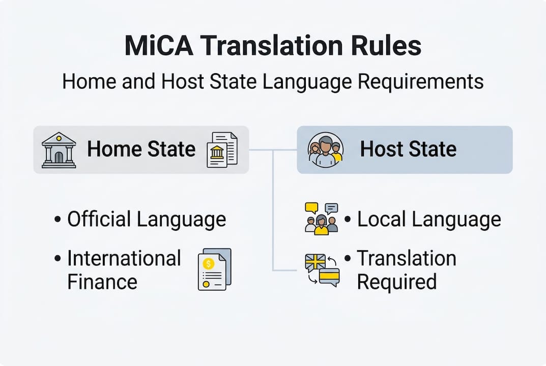 Infographic of MiCA home and host state rules