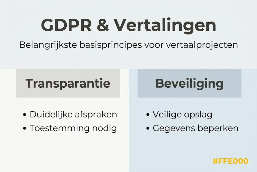 Infographic: Belangrijke AVG-principes bij het vertalen van teksten