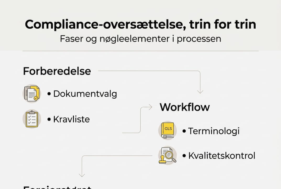 Se vores infografik, der guider dig gennem compliance-oversættelse – trin for trin.
