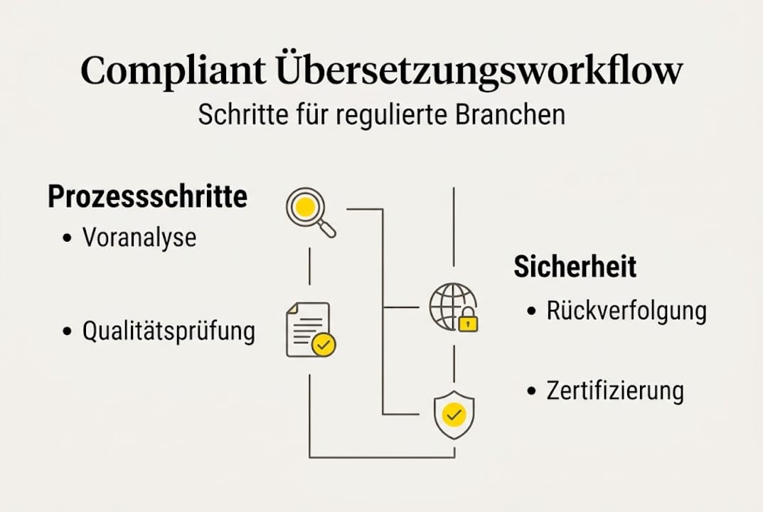 Infografik: Überblick über die einzelnen Schritte im Compliance-Übersetzungsprozess