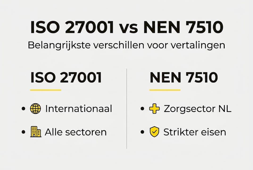 Infographic: vergelijking tussen ISO- en NEN-normen op het gebied van compliance