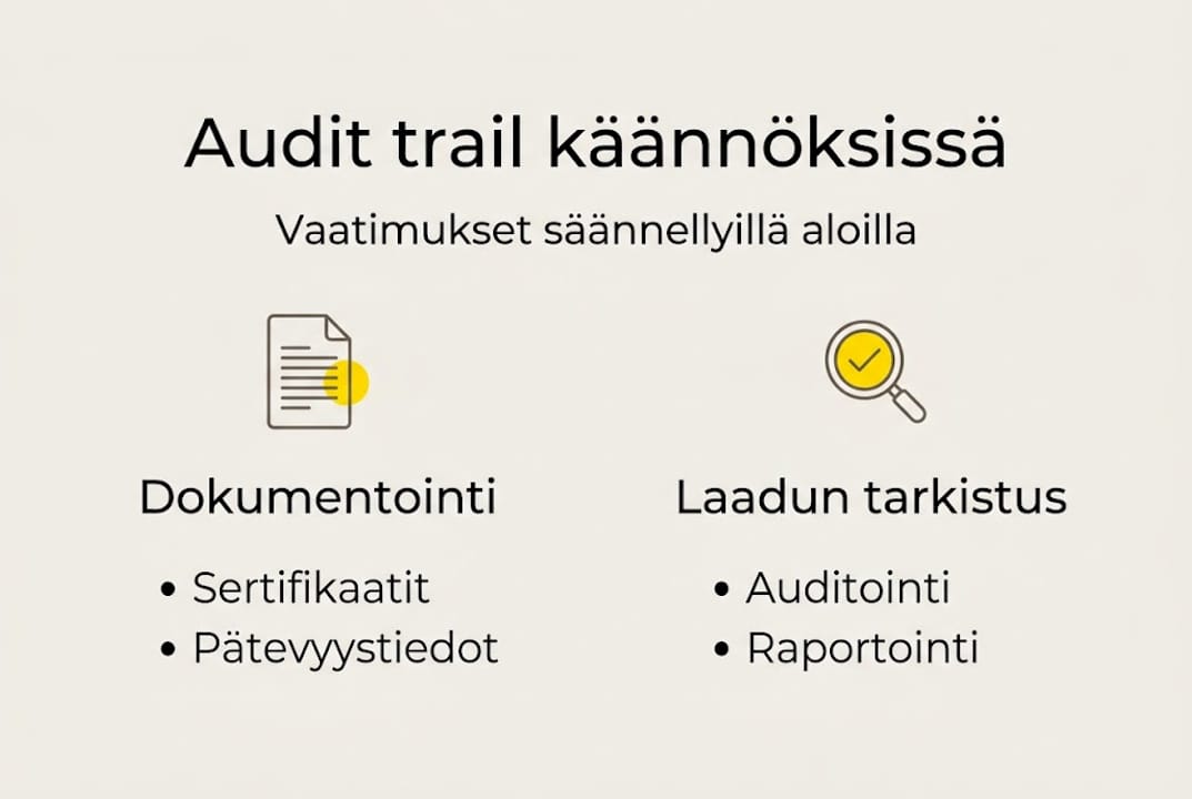 Infograafi: Näin etenee käännöksen auditointi vaihe vaiheelta