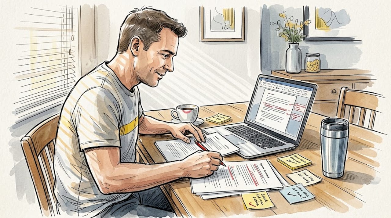 Manager comparing translation corrections on documents