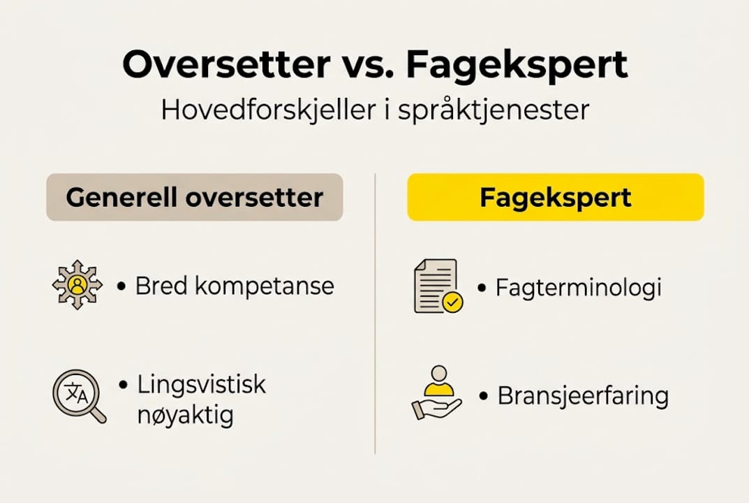 Infografikk: Forskjellen mellom en allmenn oversetter og en fagekspert