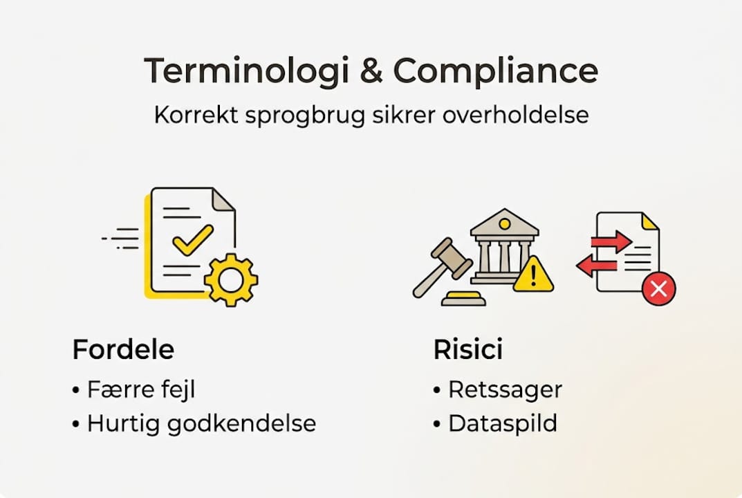 Visuel guide til begreber inden for compliance – fordele og faldgruber