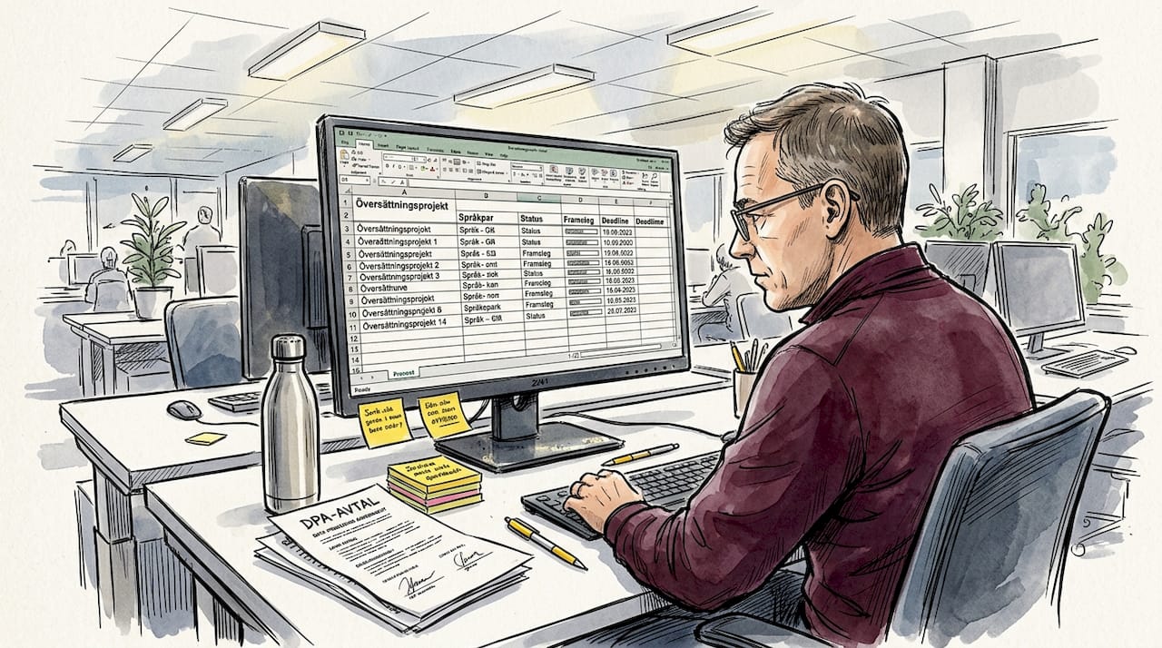 Efterlevnadsspecialist som ansvarar för att övervaka översättningsprocessen