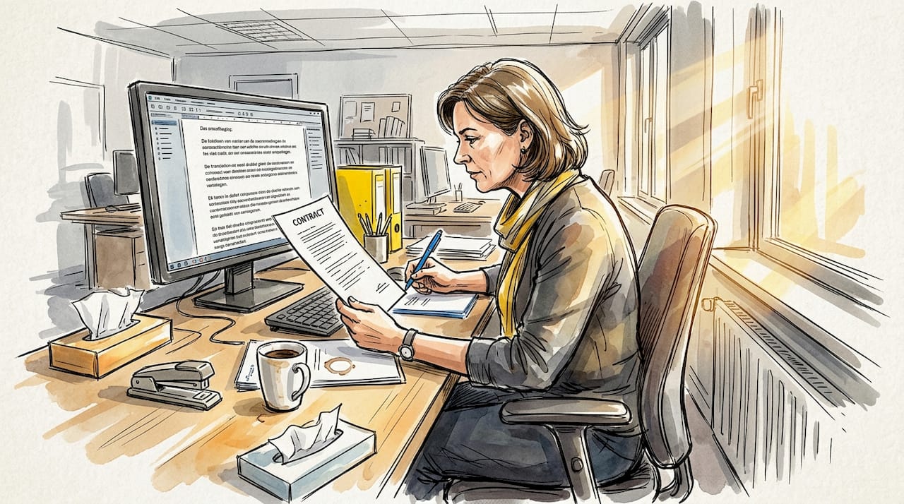 Projectmanager onderzoekt de verschillen tussen vertalen op papier en vertalen via digitale tools.