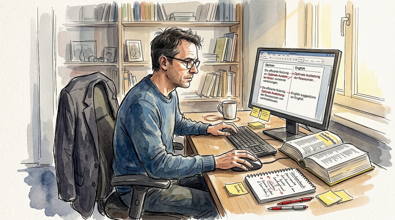 Sprachprofi überarbeitet Übersetzungen im Homeoffice