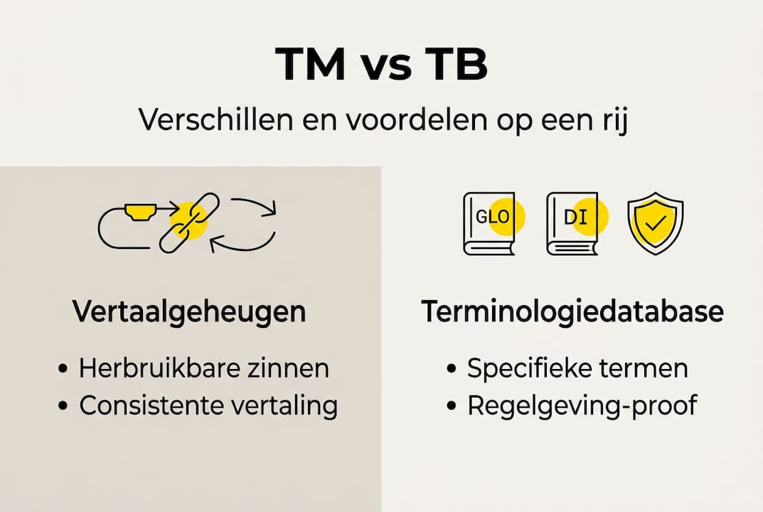 Overzicht van de verschillen tussen TM en TB in een infographic