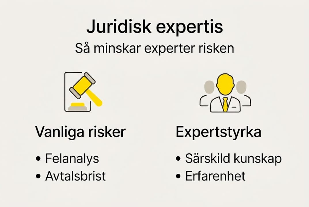 Grafik som visar hur expertgranskning påverkar juridiska risker