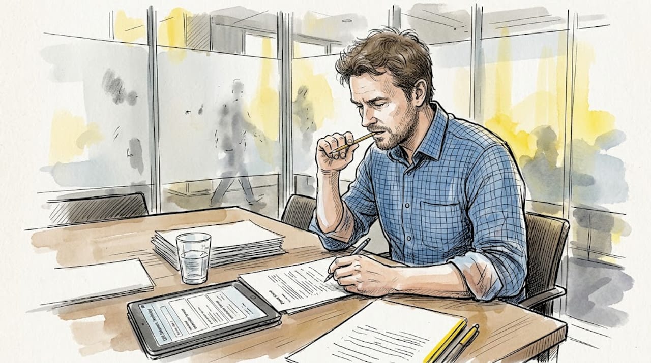 En sprogkonsulent gennemgår og opdaterer lister med juridiske fagudtryk.