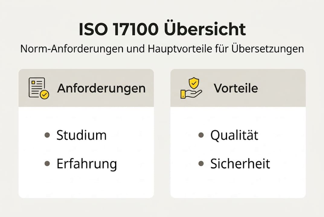 Infografik: Was steckt hinter ISO 17100? Anforderungen und Vorteile im Überblick