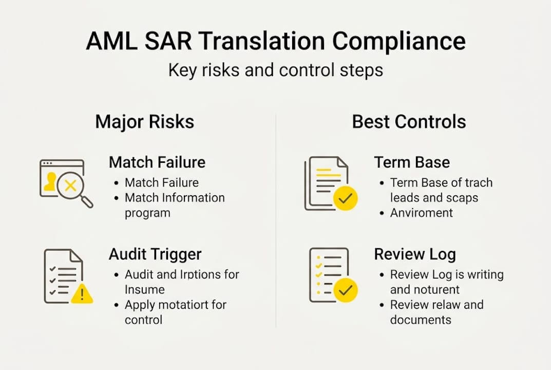 Infographic with AML SAR compliance risks and controls