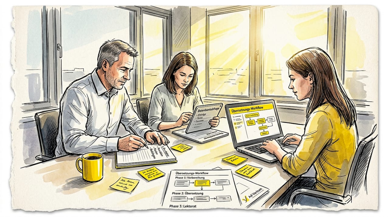 Im Büro arbeiten Projektmanager und Sprachwissenschaftler eng zusammen, um gemeinsame Projekte erfolgreich umzusetzen.