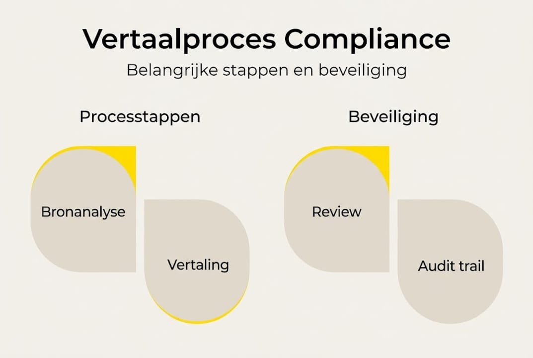 Infographic: de stappen naar een vertaalproces dat volledig aan de regels voldoet