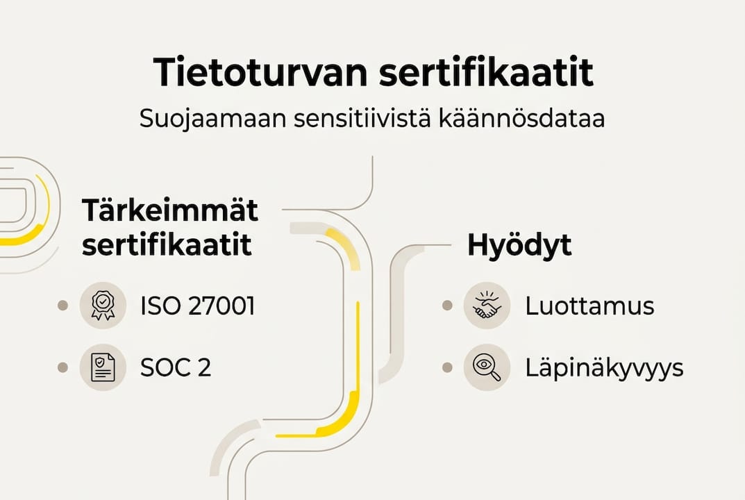 Havainnollistava kuva sertifikaateista ja suojausten tuomista eduista