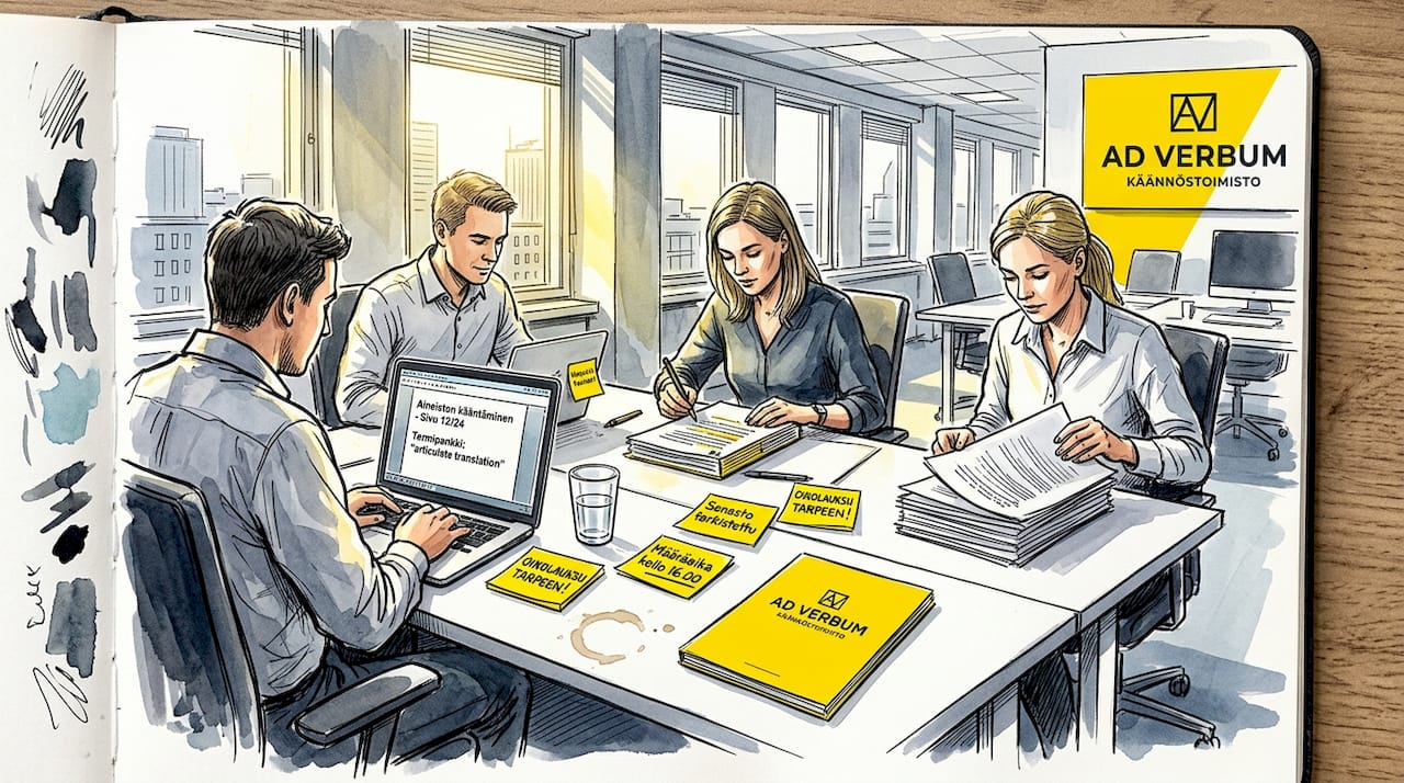 Meidän tiimimme vastaa käännöstoimistossa tietoturva-asioista.