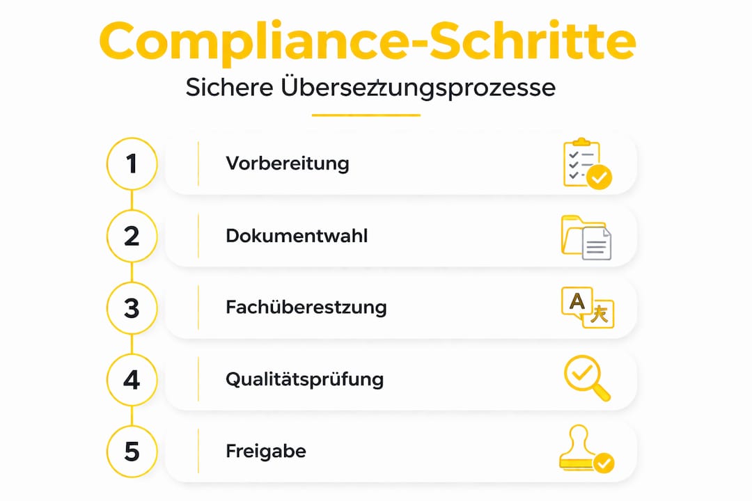 Infografik: So gelingt eine sichere Übersetzung von Compliance-Inhalten – Schritt für Schritt