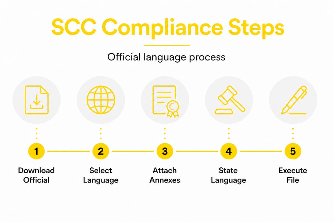 Infographic showing step-by-step SCC compliance process