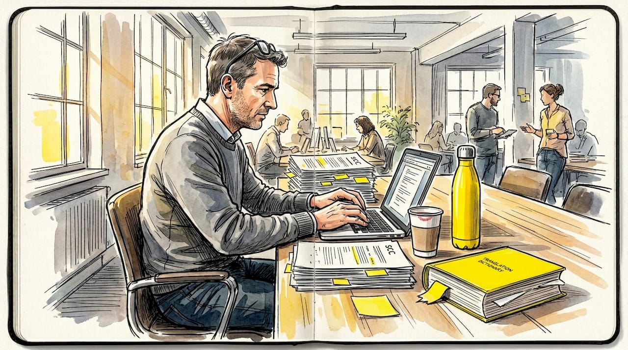 Legal translator working with multilingual SCC documents