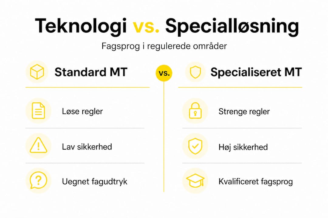 Infografik om oversættelsesteknologier for regulerede industrier