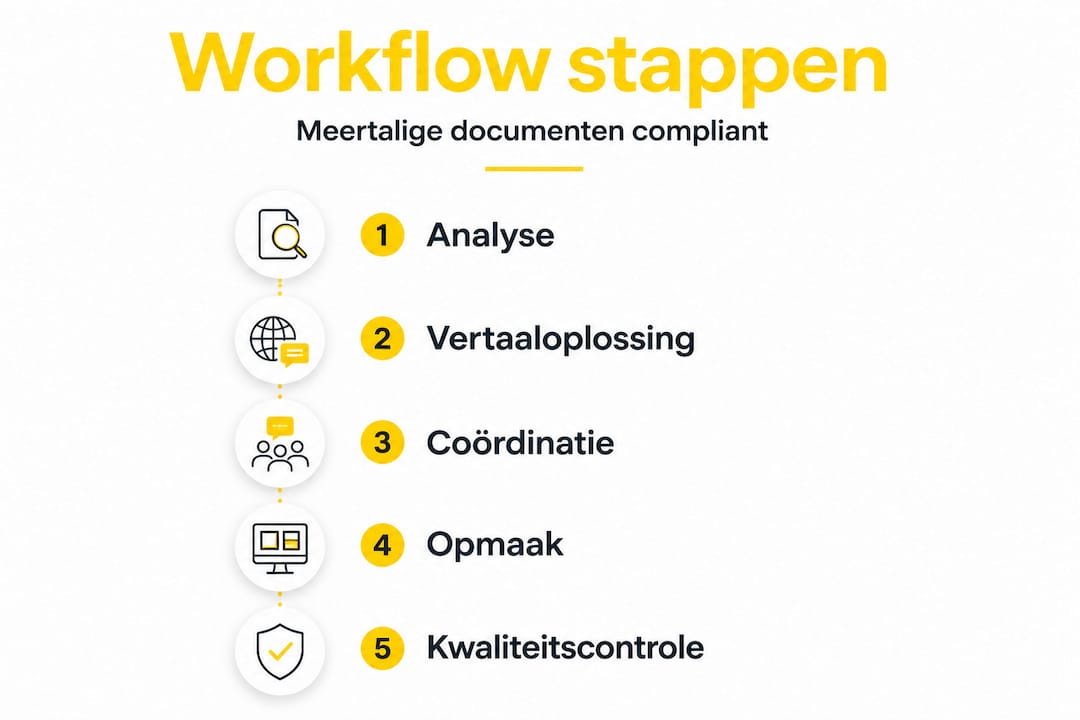 Deze infographic geeft een helder overzicht van de verschillende stappen binnen het complianceproces.