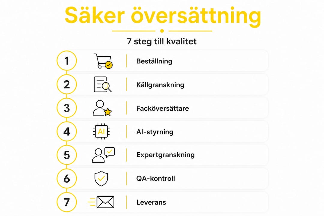 Så här gör du: Steg-för-steg-guide till säker översättning – en infografik