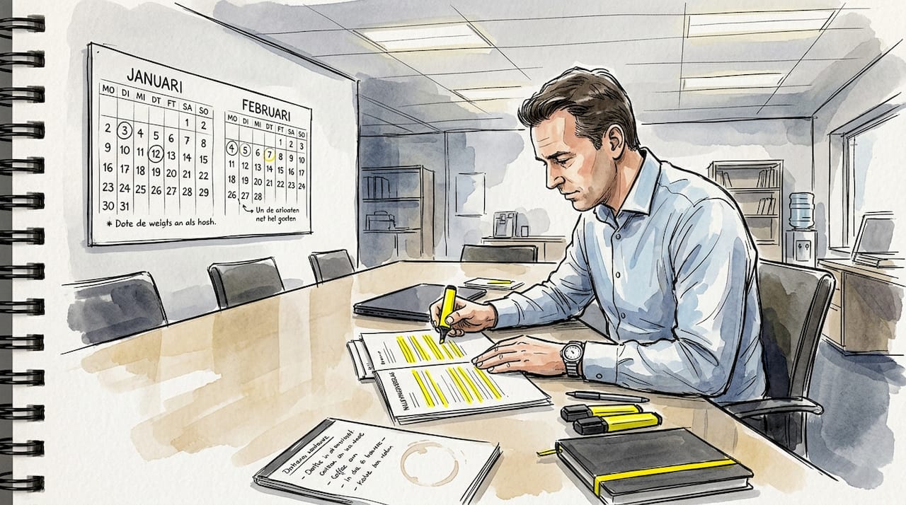 Het controleren van nalevingsdocumenten op kantoor