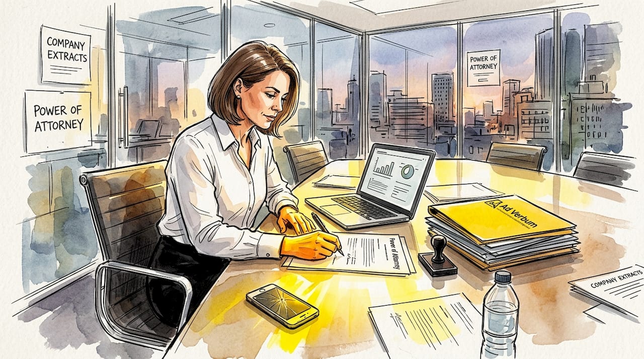 Businesswoman signing legal documents for M\&A