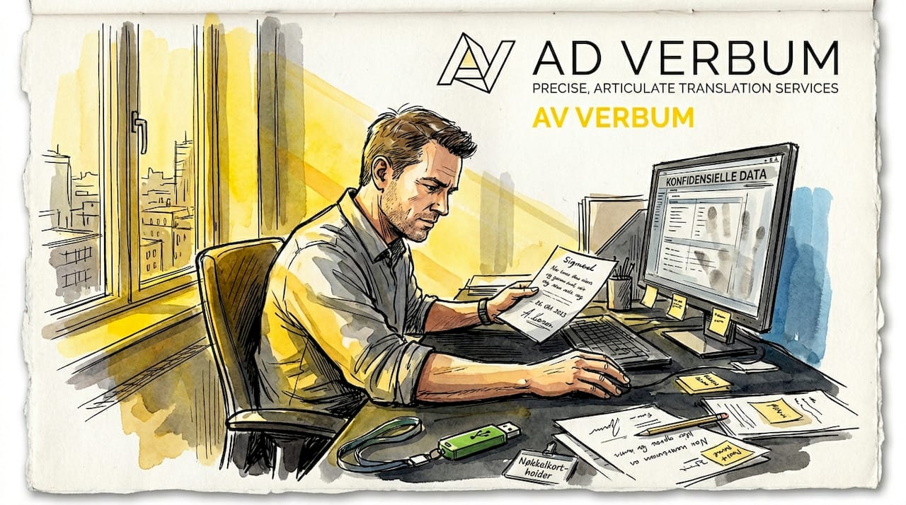 Personen har ansvar for å behandle sensitiv informasjon og viktige dokumenter på en sikker måte.