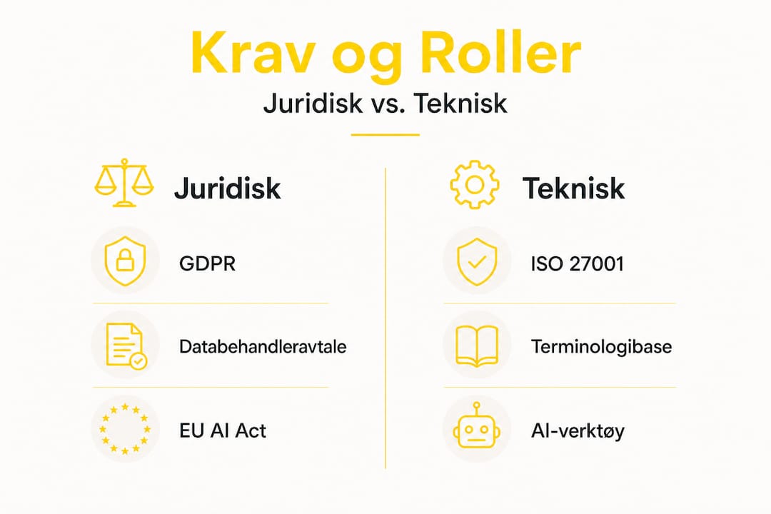 Oversikt over lovpålagte og tekniske krav i infografikk