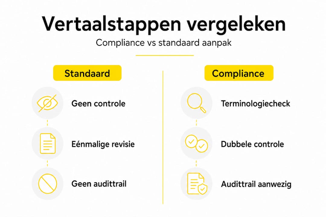 Infographic: het verschil tussen een compliance-gedreven vertaling en een standaardvertaling