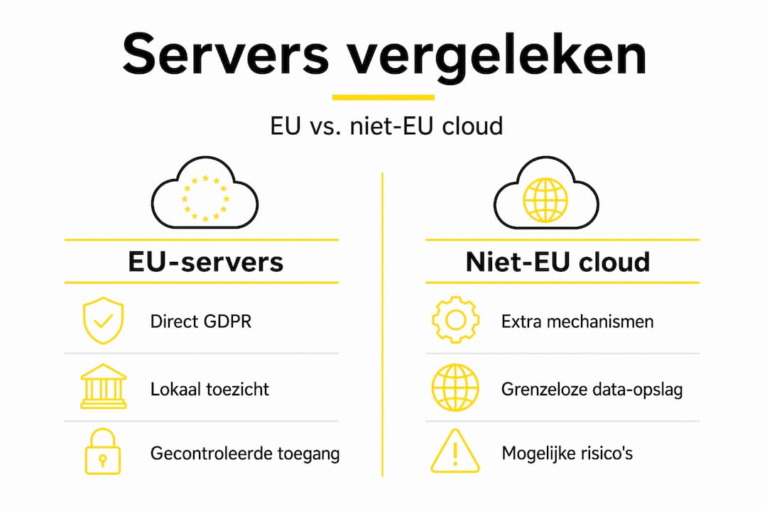 Overzichtelijke infographic: wat zijn de verschillen tussen servers binnen en buiten de EU?