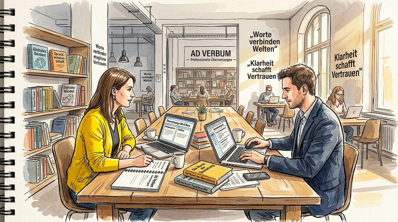 Ein Team prüft im Büro verschiedene Übersetzungsplattformen und vergleicht deren Funktionen miteinander.