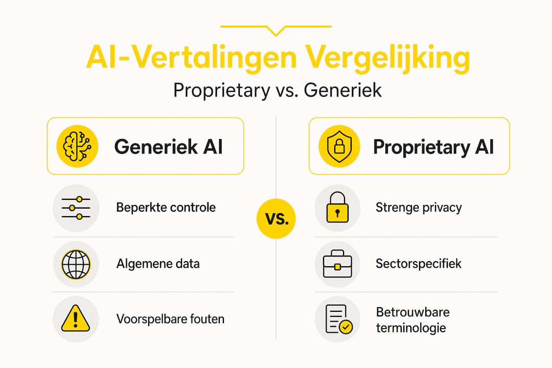 Infographic: Verschillen tussen merkgebonden en algemene AI-vertalingen