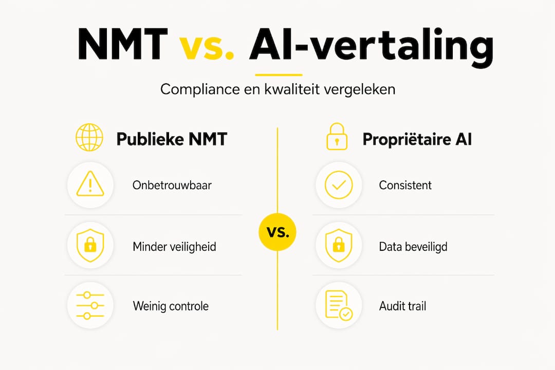 In deze infographic zetten we NMT en AI-vertalingen naast elkaar