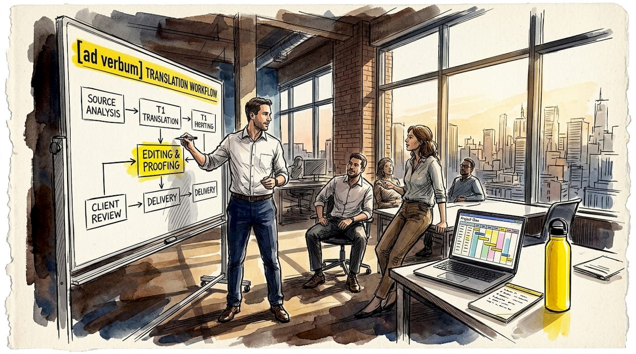 Actuary preparing translation workflow session