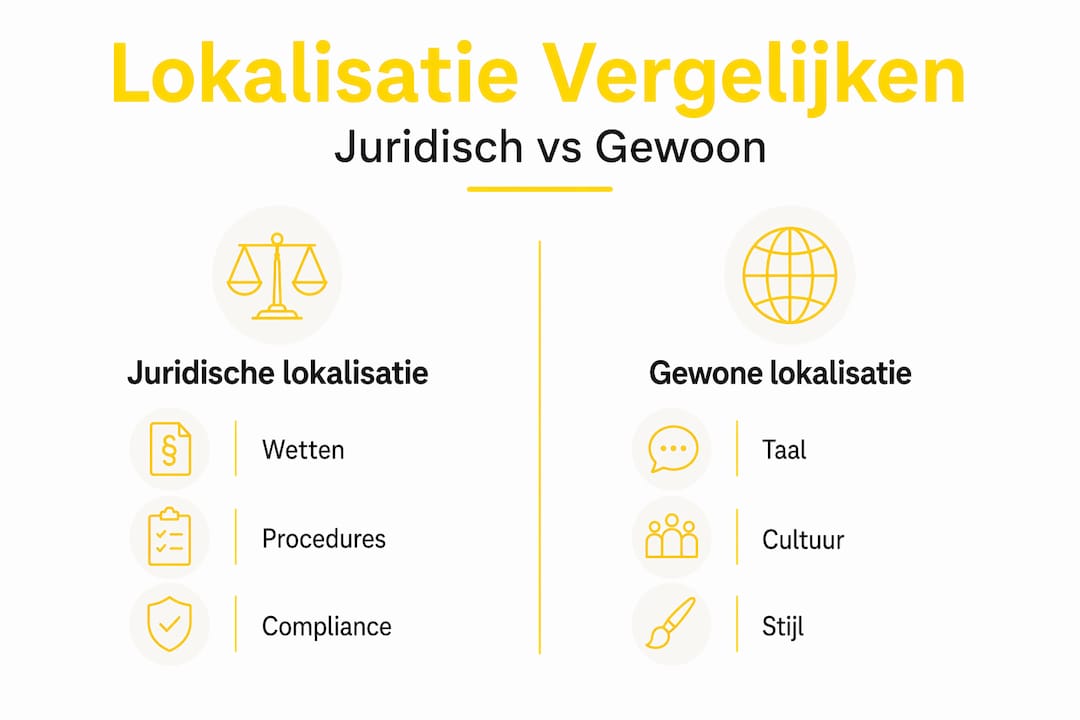 Infographic: het verschil tussen juridische lokalisatie en standaard lokalisatie