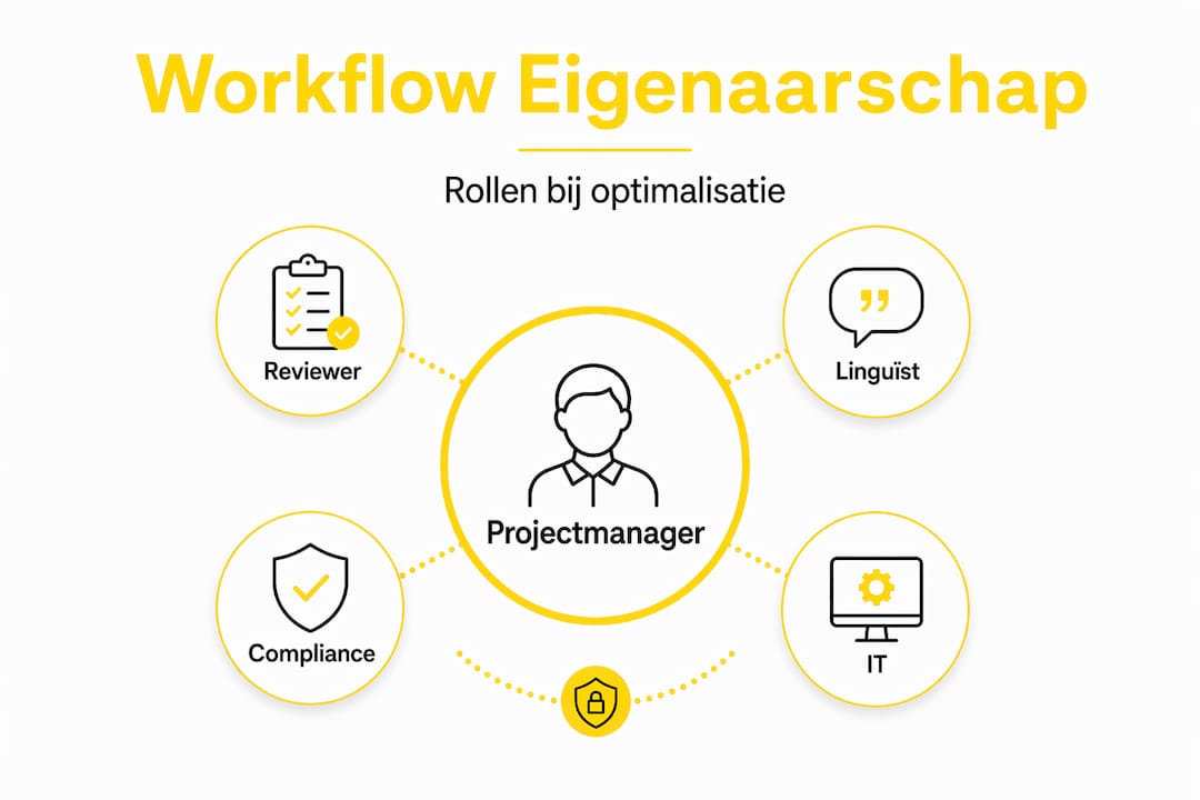 Overzicht van de verschillende rollen en verantwoordelijkheden binnen het workflowproces