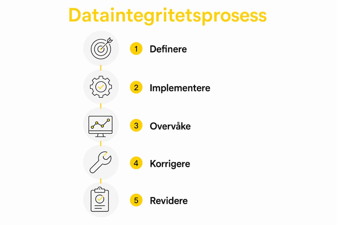 Infografikk som viser trinnene for å sikre dataintegritet